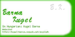 barna kugel business card